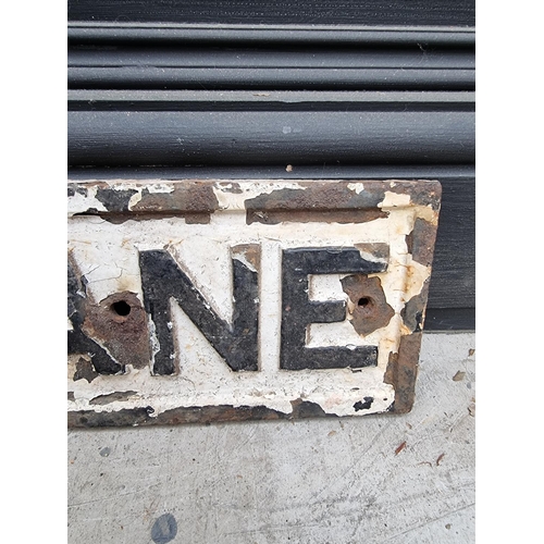 1264 - A cast iron 'Sandy Lane' street sign, 15 x 76.5cm. 