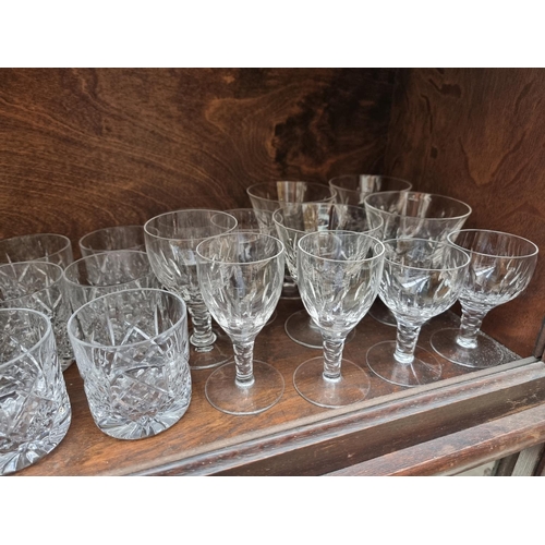 1275 - A small collection of cut glass, to include examples by Stuart.