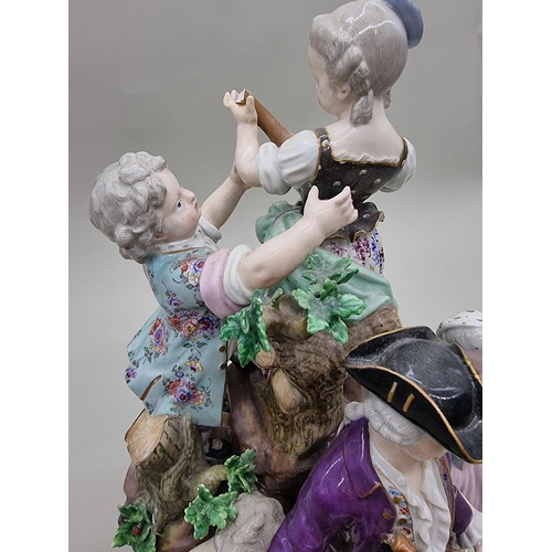 1361 - A large and impressive Meissen porcelain figure group, 35cm high.... 