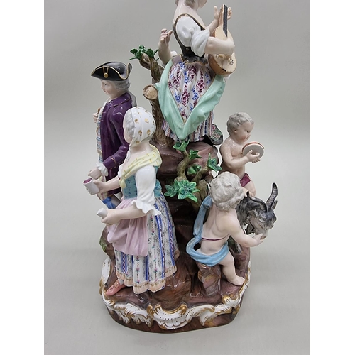 1361 - A large and impressive Meissen porcelain figure group, 35cm high.... 