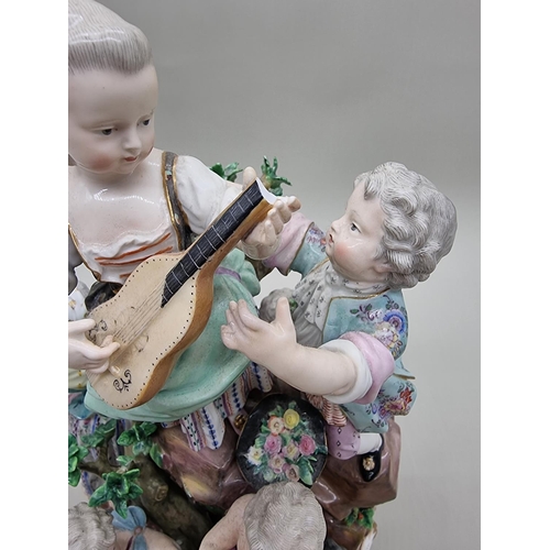 1361 - A large and impressive Meissen porcelain figure group, 35cm high.... 