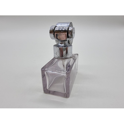 1367 - An Art Deco glass and chrome Marcel Franck 'Escale' atomiser, 7.8cm high.