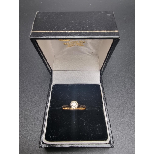 170 - An old mine cut diamond solitaire ring, estimated at approximately 0.25ct, stamped '18ct'.... 