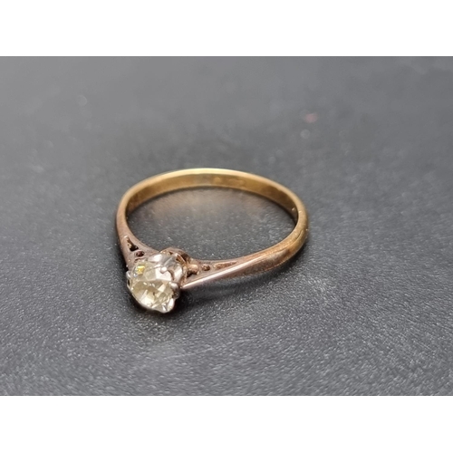 170 - An old mine cut diamond solitaire ring, estimated at approximately 0.25ct, stamped '18ct'.... 