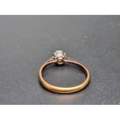 170 - An old mine cut diamond solitaire ring, estimated at approximately 0.25ct, stamped '18ct'.... 