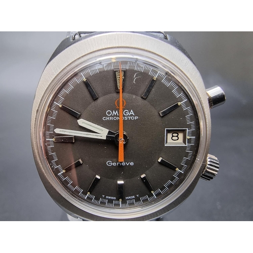 238 - A vintage Omega 'Chronostop Geneve' stainless steel manual wind wristwatch, 35mm, on a replacement l... 