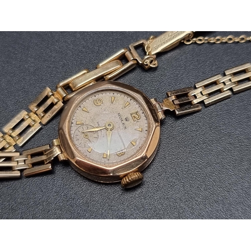 261 - A 1927 Rolex 'Precision' 9ct gold manual wind ladies wristwatch, 21mm, with 'Extra Prima' 15 jewel m... 