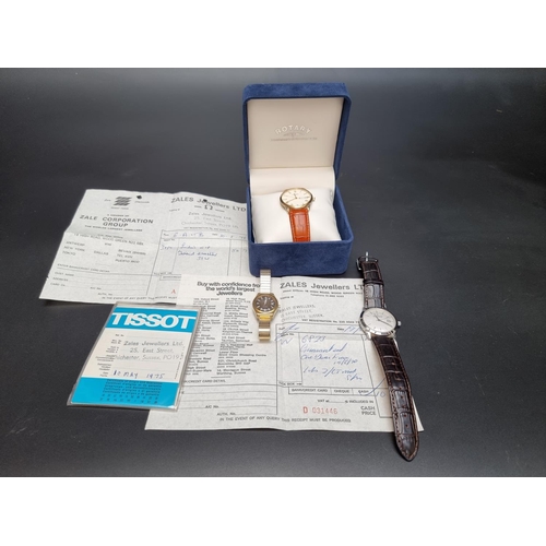 273 - A Rotary Windsor gold plated quartz wristwatch, 34mm, Ref. GS02324/32, on leather strap, with box an... 