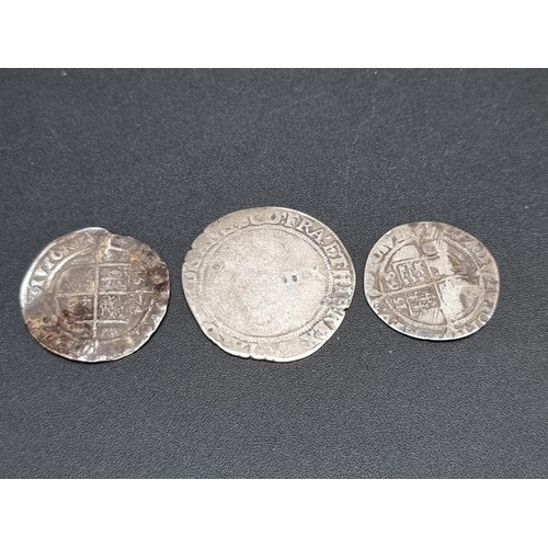 289 - Coins: two Elizabeth I hammered silver coins, comprising: a 1574 sixpence; and a 1564 shilling; toge... 