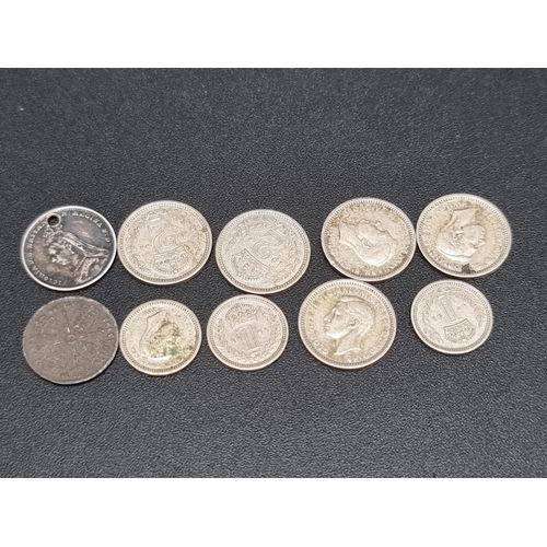 295 - Coins: a group of ten Maundy coins, comprising: a Victoria 1887 two penny; five George VI 1942 two p... 