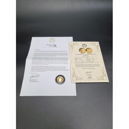 335 - Coins: a 2021 Gibraltar 'Strength & Stay: Seven Decades of Devotion' 9ct gold proof two crown co... 