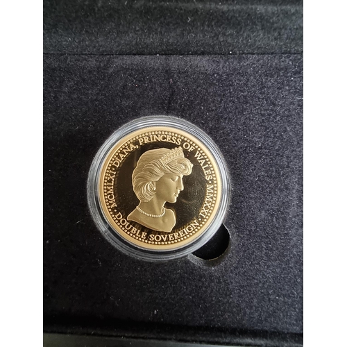 343 - Coins: a cased Ascension Islands '2021 Diana 60th Birthday Gold Proof Double Sovereign', with CoA.... 