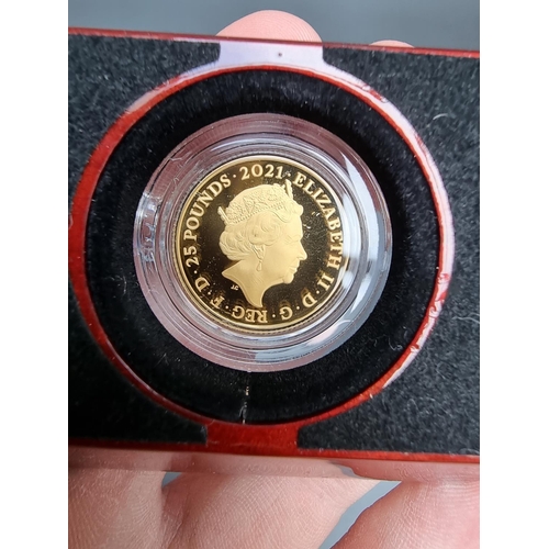 345 - Coins: a cased 2021 'HRH The Prince Philip, Duke of Edinburgh' 1/4oz gold proof twenty-five pound co... 