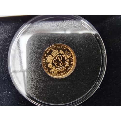 349 - Coins: a cased 2017 Alderney 'The Platinum Wedding Anniversary' 9ct proof-like gold pair of twenty-f... 