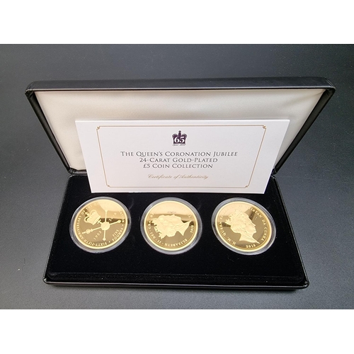 353 - Coins: a cased 2018 Alderney and Tristan da Cunha limited edition 'The Queens Coronation Jubilee' 24... 