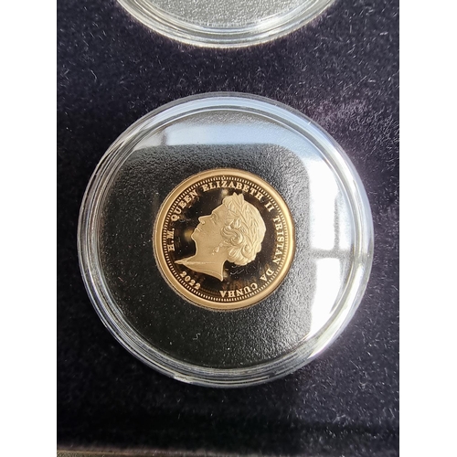 359 - Coins: a cased 2022 Tristan Da Cunha 'The Queen Elizabeth II In Memoriam' 22ct gold proof laurel coi... 