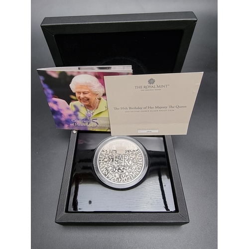 361 - Coins: a cased 2021 'The 95th Birthday of Her Majesty The Queen', 5oz silver proof limited edition t... 