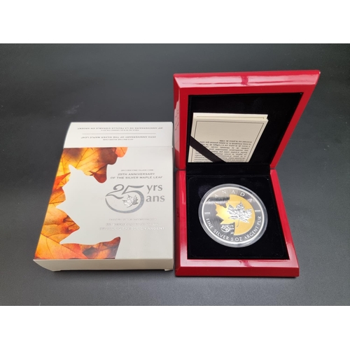 378 - Coins: a cased 2013 Royal Canadian Mint '25th Anniversary of the Silver Maple Leaf' .999 silver 50 d... 