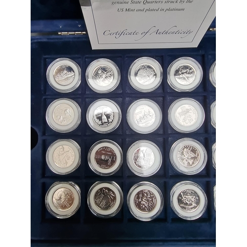 382 - Coins: a cased Westminster 'The United States 50 States Quarters Collection' containing 50 platinum ... 