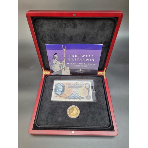 384 - Coins: a cased London Mint Office 'Farewell Britannia' limited edition 2010 coin and banknote tribut... 