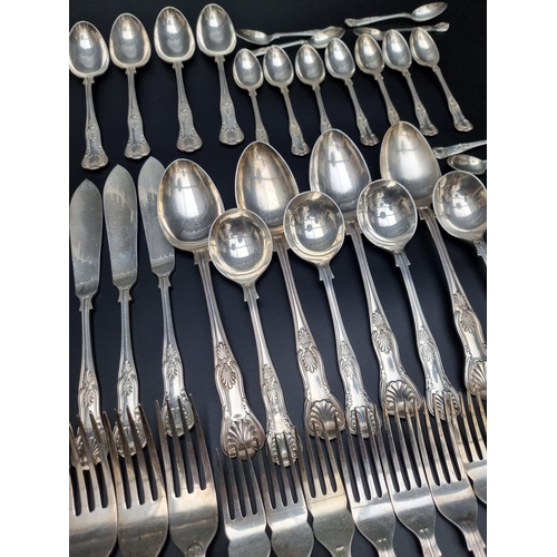 68 - A canteen of silver King's pattern cutlery for six, by Poston Products Ltd, Sheffield 1973/6, 3035g.... 