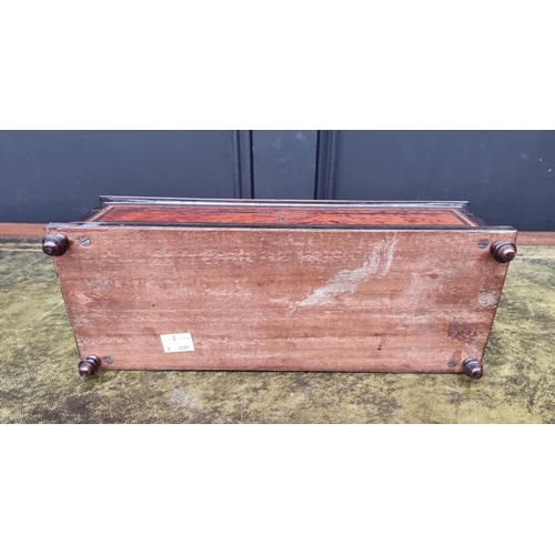 1122 - An antique French burr yew and inlaid glove type box, 32cm wide.  