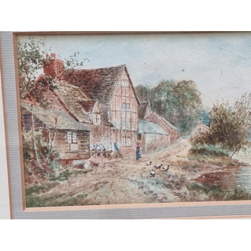 1160 - British School, late 19th century, cottage scenes, three works, watercolour, 13 x 9.5cm and 9.5... 