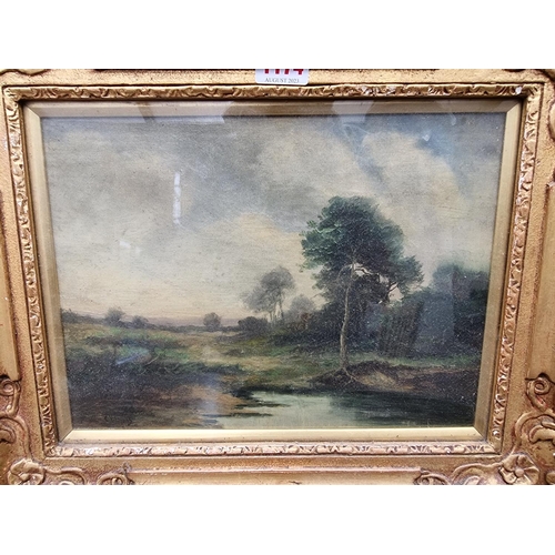 1174 - C V Lyons, landscapes, a pair, oil on canvas, 21 x 28.5cm. (2)