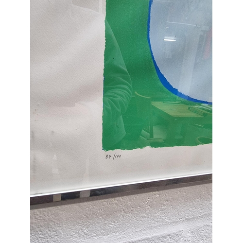 1227 - William Scott, 'Bottle and Bowl, Blues on Green', signed, dated '70 and numbered 84/100, screenprint... 