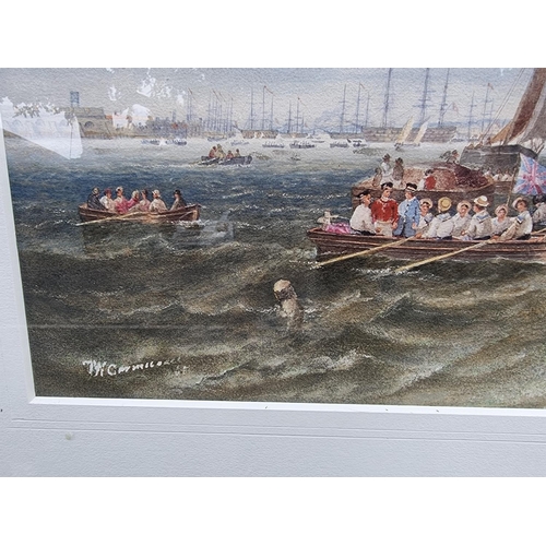 1232 - J W Carmichael, Solent scenes, a pair, each signed and dated 1865, watercolour, 39.5 x 75cm. (2)&nbs... 