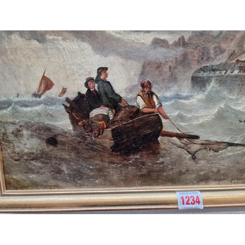 1234 - British School, 19th century, the wreck, initialled and indistinctly dated 186?, oil on canvas, 32.5... 