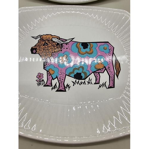 1507 - A set of Beefeater steak plates, 28cm wide.