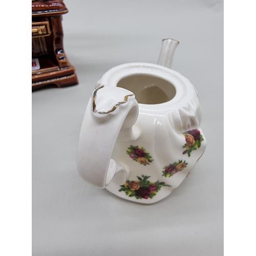 1508 - A scarce Royal Albert 'Old Country Roses' novelty teapot and cover, No.2/85, 24cm high, (second); to... 