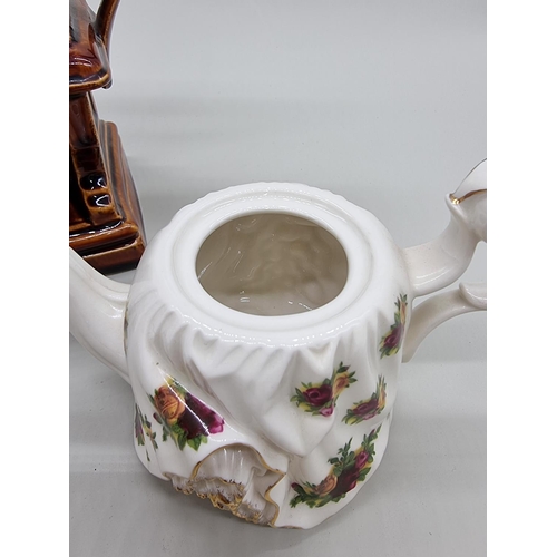 1508 - A scarce Royal Albert 'Old Country Roses' novelty teapot and cover, No.2/85, 24cm high, (second); to... 