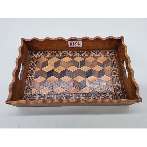 1510 - A small Tunbridgeware gallery tray, 23cm wide. 