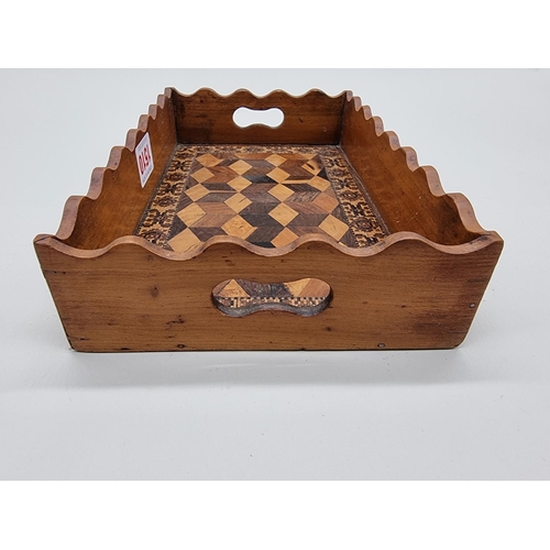 1510 - A small Tunbridgeware gallery tray, 23cm wide. 