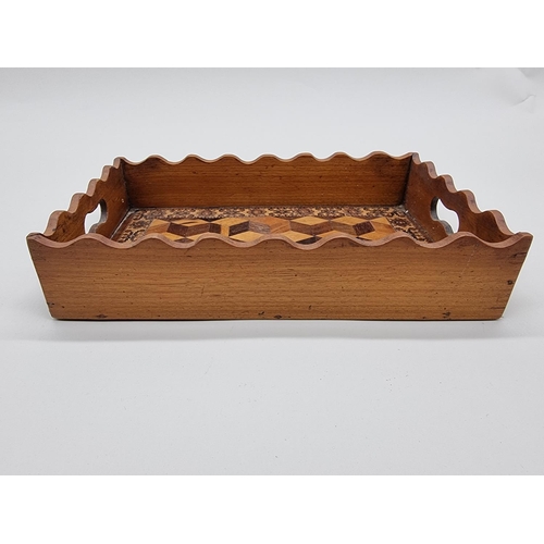 1510 - A small Tunbridgeware gallery tray, 23cm wide. 