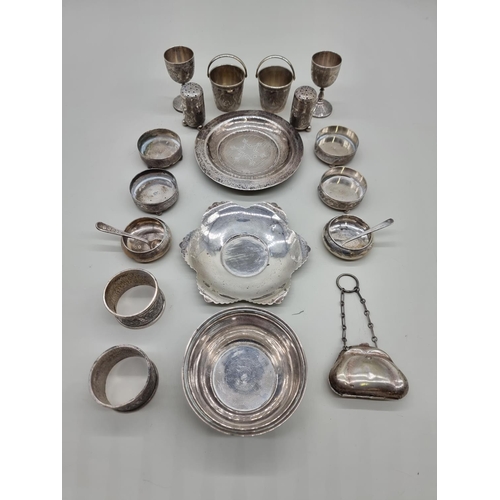 1609 - A quantity of silver plate and Arabic metalware, to include a part cruet set. ... 