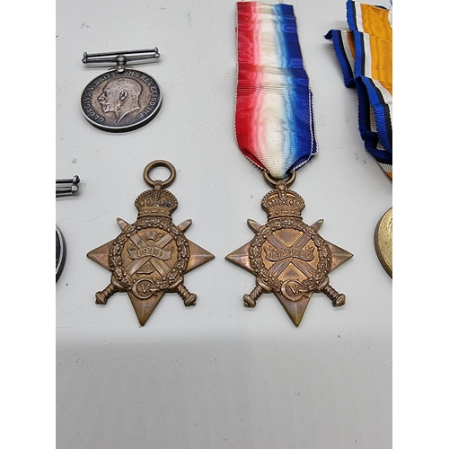 1633 - Medals: two World War I trios to brothers, 4-3259 Pte L Wheeler R.Suss.R and 8514 Pte C.E. Wheeler, ... 