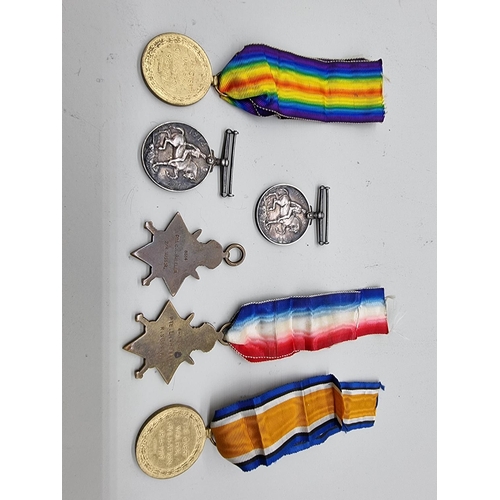 1633 - Medals: two World War I trios to brothers, 4-3259 Pte L Wheeler R.Suss.R and 8514 Pte C.E. Wheeler, ... 