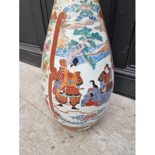 1665 - A large Japanese Imari vase, Meiji, 77.5cm high, (restoration).