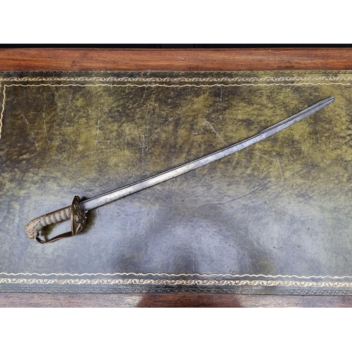 1701 - A British Royal Navy 1827 pattern officer's sword, with 73cm shortened blade.