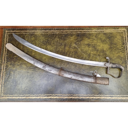 1702 - A 19th century Hussar's sabre and steel scabbard.