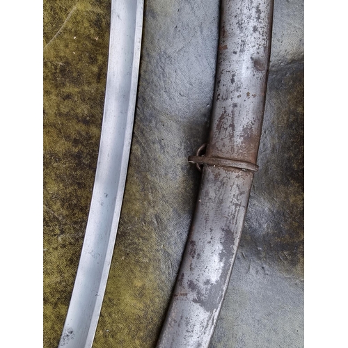 1702 - A 19th century Hussar's sabre and steel scabbard.