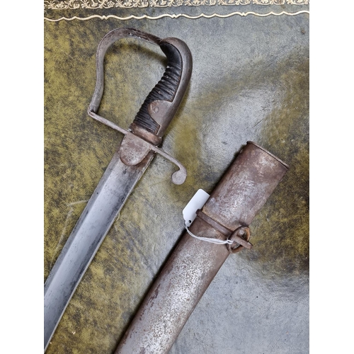 1702 - A 19th century Hussar's sabre and steel scabbard.