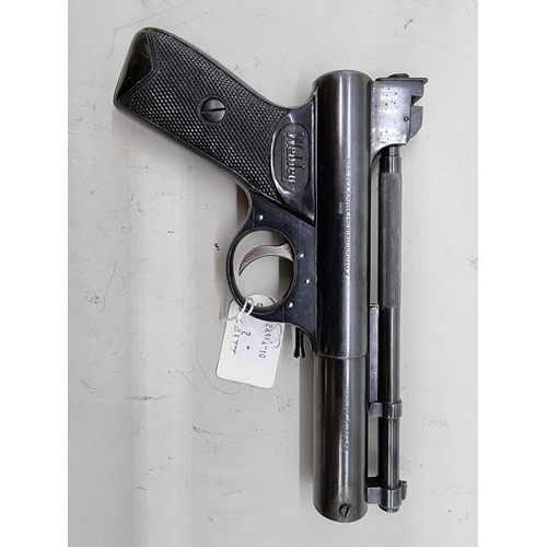 1721 - A Webley Mark I .22 cal air pistol, Serial No: 1100.