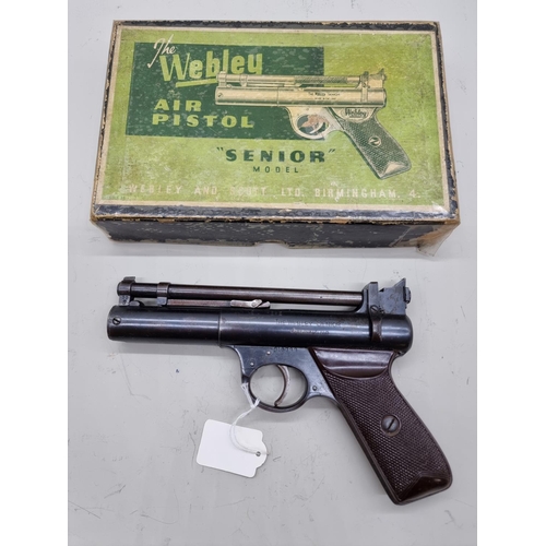 1724 - A Webley Senior .22 cal air pistol, Serial No: 738, boxed.