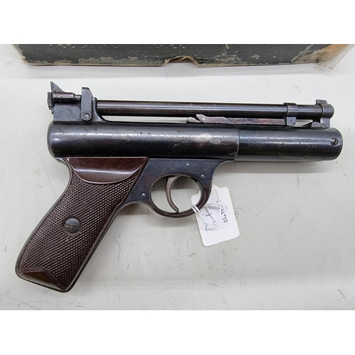 1724 - A Webley Senior .22 cal air pistol, Serial No: 738, boxed.