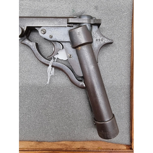 1725 - A rare early Lincoln .177 cal air pistol, Serial No: 390, in associated box.