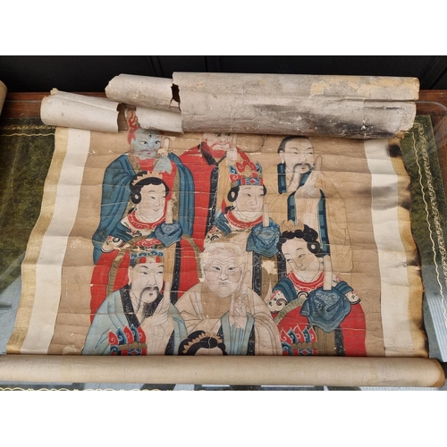 1730 - Chinese School, an extremely large watercolour scroll, 70cm x 675cm; together with another watercolo... 